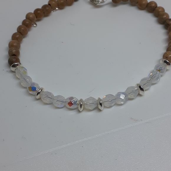 Aaa moonstone/sandalwood/ sterling silver bracelet - Picture 4 of 7